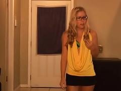 Hot blonde in glasses makes love to black studs long hard cock tube porn video