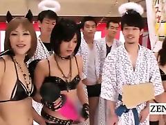 Subtitled Japanese orgy extras glumly wait their turn tube porn video