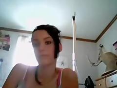 Bewitching young masturbates obscene cleft on webcam tube porn video