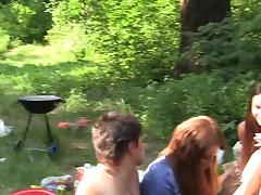 Student sex at outdoor party in a tent tube porn video
