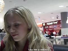 2 blond engulfing penis in a McDonald's WC tube porn video
