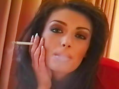 Brunette likes smoking and posing tube porn video