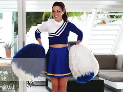 Stunning Gigi Marie poses in sexy cheerleader uniform tube porn video