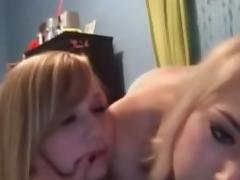 2 blond angels giving a kiss on livecam tube porn video