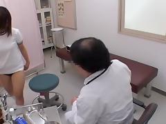 Japanese girl is examined by the gynecologist in spy video tube porn video