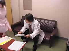 Kinky doctor and his japanese nurse have sex in medical film tube porn video