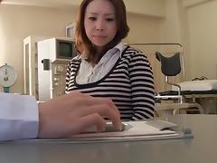 Japanese hottie screwed with a dildo during medical exam tube porn video