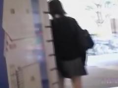 Japanese college girl with short skirt fucks her bun at home tube porn video