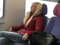 German girl has quick sex in the train tube porn video