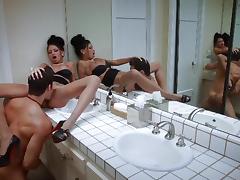 wild action in a public bathroom tube porn video