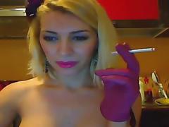 Smoking Girl at the webcam tube porn video