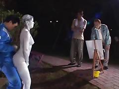Cosplay Porn: Public Painted Statue Fuck part 3 tube porn video