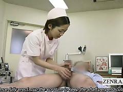 Subtitles CFNM Japanese nurse measuring handjob cumshot tube porn video