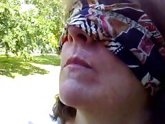 Blindfolded BJ by ABBEY in the park tube porn video
