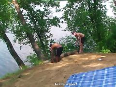Student sex friends on a picnic tube porn video