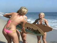 Three Blondes Doing a Lesbian Train and Strapon Fucking in Threesome tube porn video