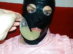 Cum Filled Condom 12, Cumshot, Semen, Bukkake, Mask, Latex tube porn video
