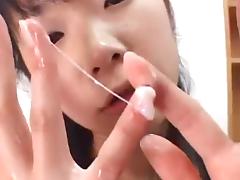 Japanese slut gets creampied tube porn video