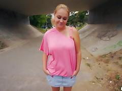 Huge tittied Paris Sweet gets nailed down rub-down the street tube porn video