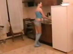 Hot amateur sex in the kitchen tube porn video