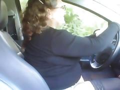 Mature woman fucking a boy in his car tube porn video