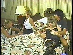 Retro video with kinky two swinger couples fucking in a bedroom tube porn video