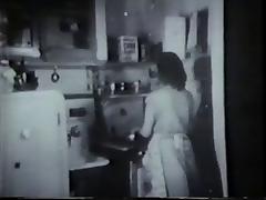 Vintage honey fucked by door to door salesman in kitchen tube porn video