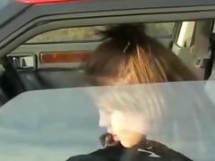 My babe teasing in the car tube porn video