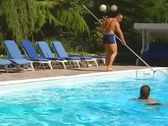 Hawt Wench Screwed by 3 Pool Fellows tube porn video