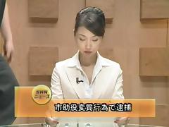 Beautiful Japanese newscaster gets several facisls tube porn video