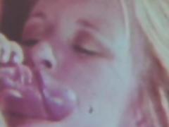 Retro blonde ravaged in threesome tube porn video