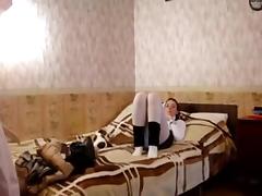Petite non-professional chick riding tube porn video
