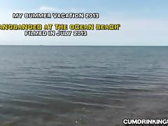 Slutwife creampied by strangers at the beach tube porn video