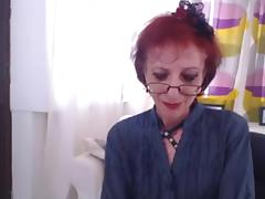Skinny granny strips and shows off tube porn video