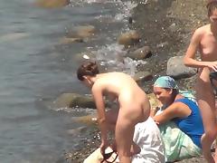 Public beach with sexy naked nudists tube porn video