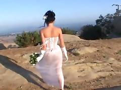 Fresh bride gets fucked by two tube porn video