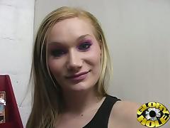 Interracial gloryhole action with slim blonde bitch Katie Ray tube porn video