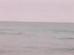 Golden-Haired beauty riding at the beach tube porn video