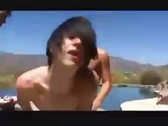 Cute Twinks Love Outdoor Threesome tube porn video