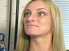 Cute blonde Melina is getting a nice makeup tube porn video