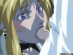 Blonde hentai shemale gets a deep blowjob tube porn video