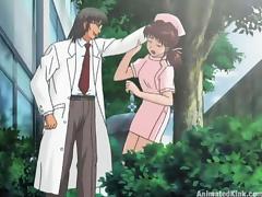 Anime nurse is fucked by a doctor out side of the hospital tube porn video