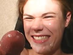 Teen brunette Melissa Ashley is giving a blowjob tube porn video