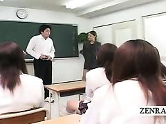 Subtitled CFNM Japanese classroom masturbation show tube porn video