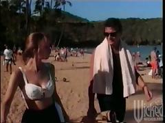 Handjob and Hardcore Action Outdoors at the Beach tube porn video
