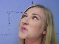 Hungry White Girl in a Gloryhole Deepthroating Cock tube porn video