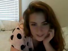 Lovely teen brunette shows her tiny tits tube porn video