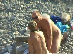 Day at the beach for nude couple tube porn video