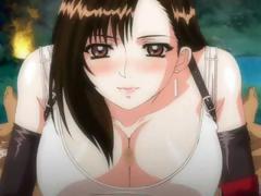 Busty brunette anime is giving this guy a nice POV blowjob tube porn video