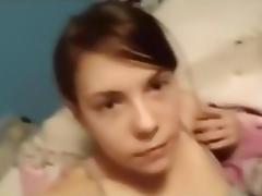 Hot teen drills her pussy with a toy tube porn video